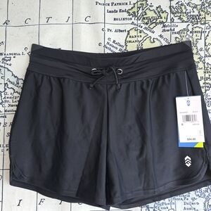 Free Country Black Women's Athletic Swim Shorts with Drawstring